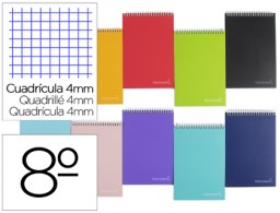 Cuaderno espiral Liderpapel Witty 8º apaisado tapa dura 80h 75g c/4mm. colores surtidos